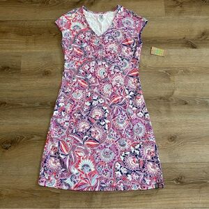 Title Nine V-Neck Daring Dress XS NWT Tennis Hiking Outdoors Pickleball Floral